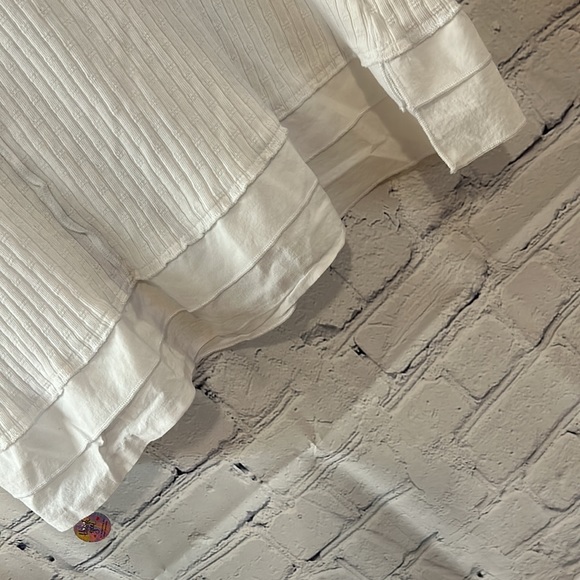 SOFT Surroundings White Knit V-Neck Contrast Trim Rossi Tunic Size Large - Picture 4 of 9